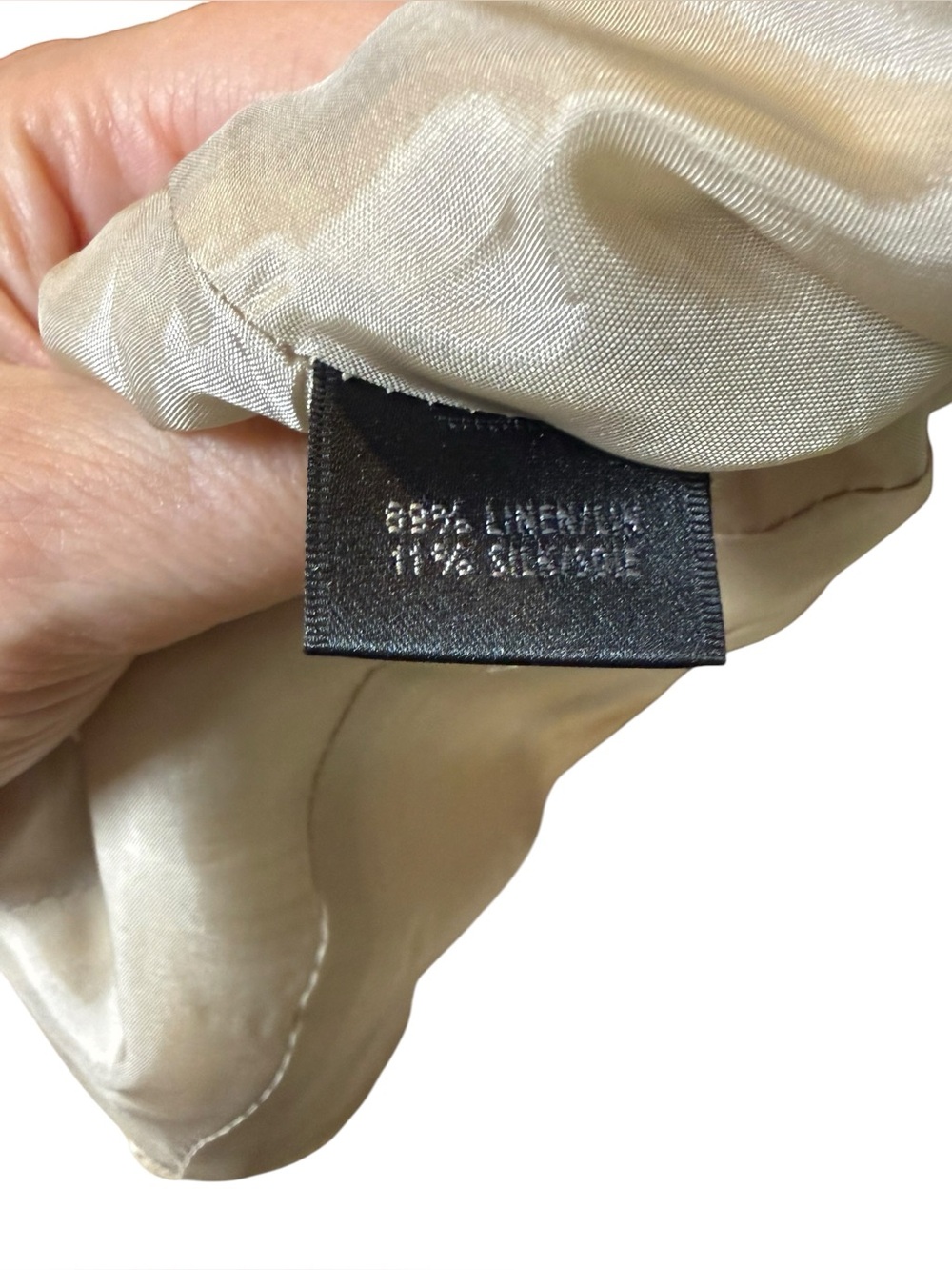 Lafayette 148 New York Linen Silk Beige Textured Blazer Jacket Small - Picture 7 of 8